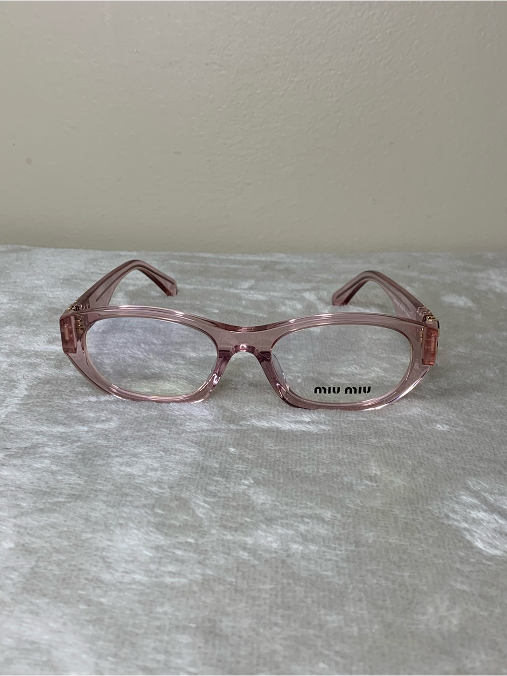 Mint Miu Miu 0MU A03SF  Womens Sunglasses Translucent Clear Pink Purple - Picture 2 of 7